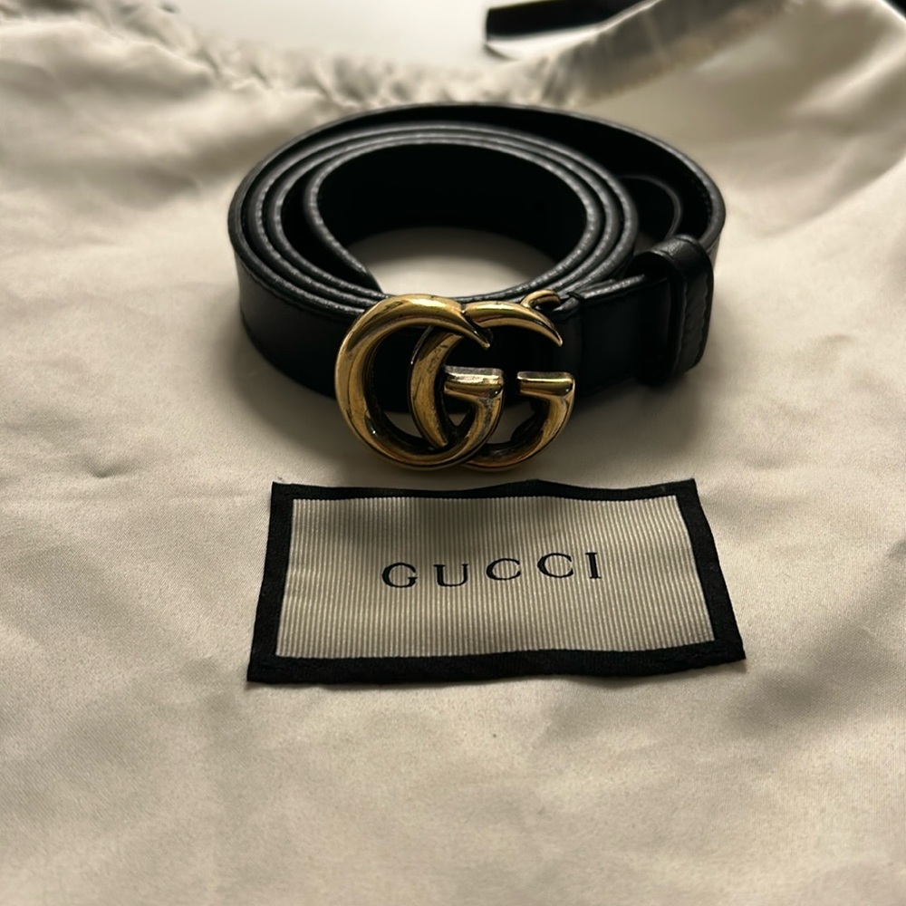 Gucci GG MARMONT THIN LEATHER BELT